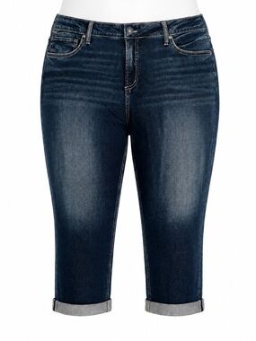 Size 22W Silver Jeans Co Women’s Suki Capri Western Glove Works Embroidered NWT